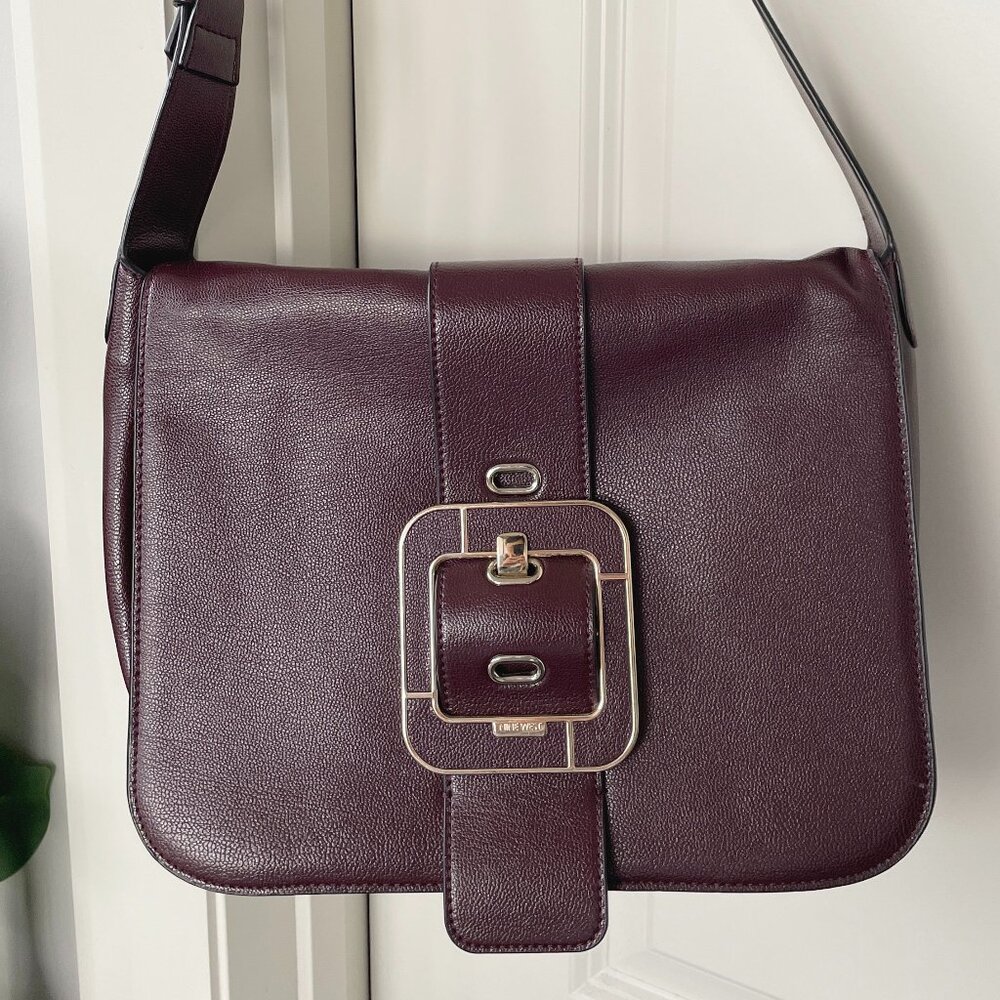 Y2K Nine West Square Red Brown Flap Vintage Purse Bag
